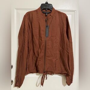 Meg & Margot Women's Rust Brown Zip-Front Bomber Jacket